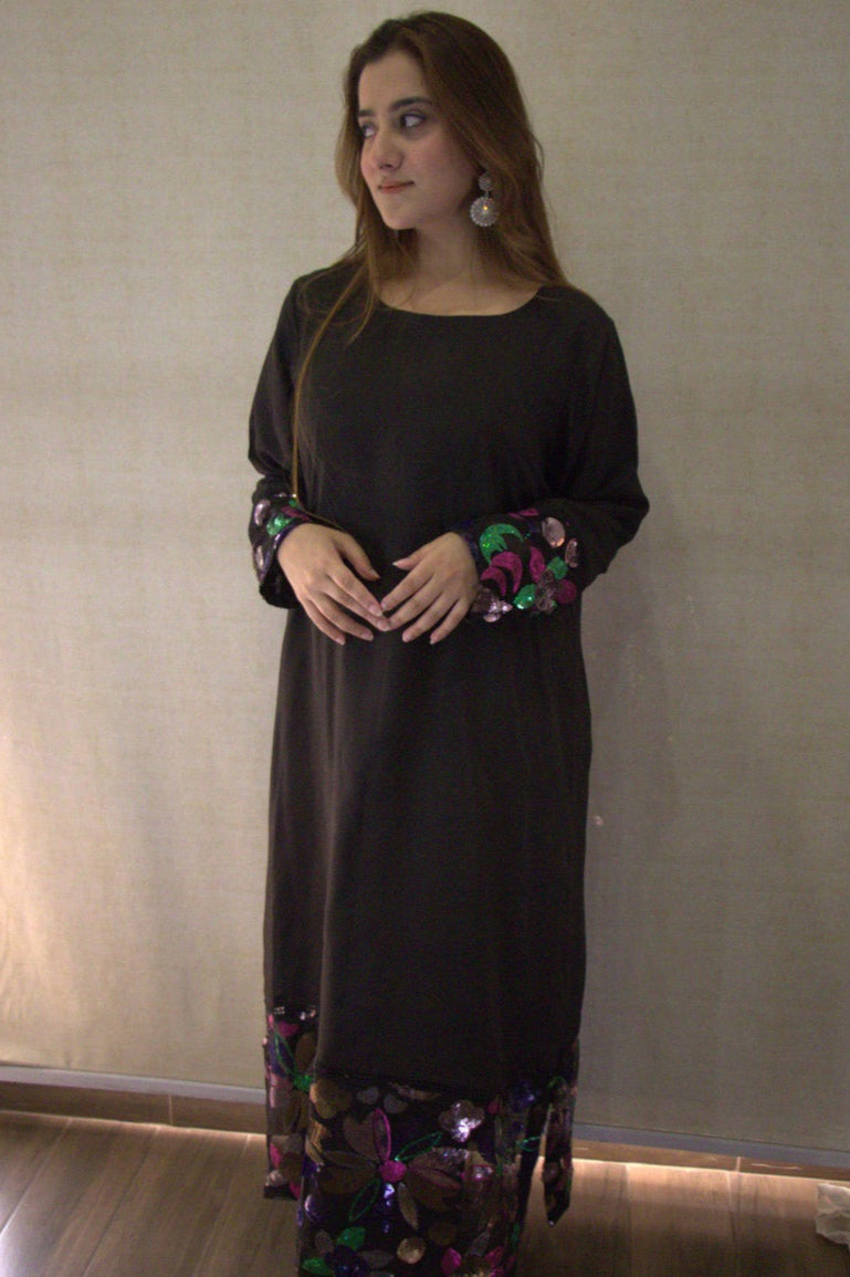 Midnight Gleam — Raw Silk Cotton
