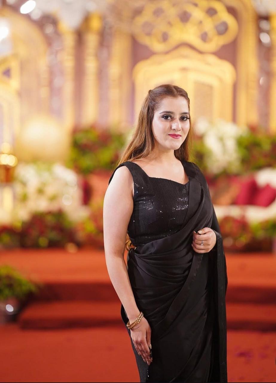 Black Saree with Sequined blouse