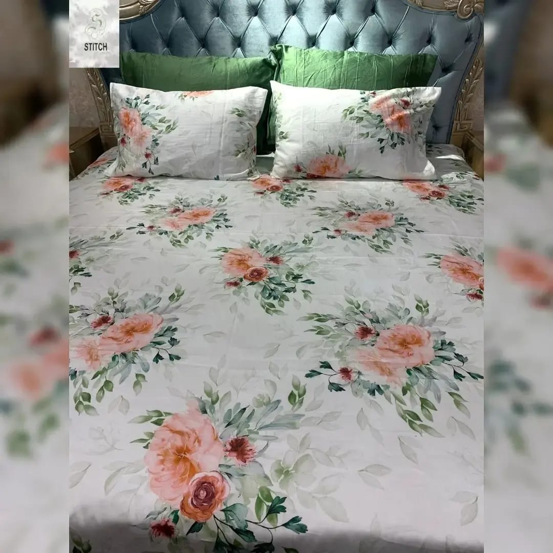 Green Floral bedsheet