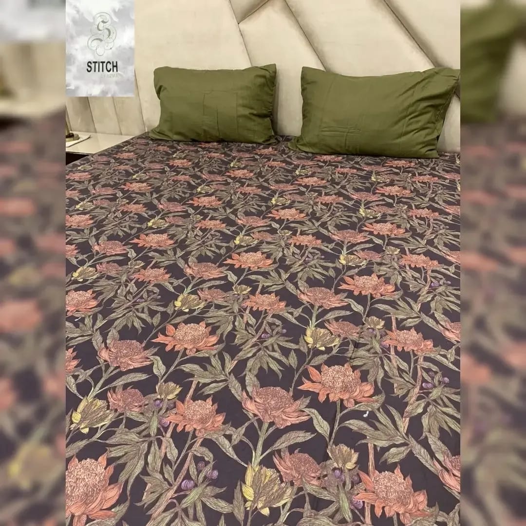 Purple Floral bedsheet