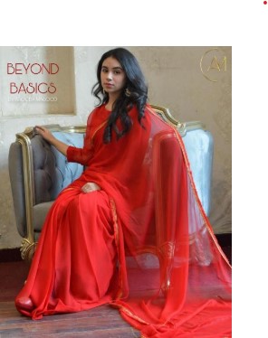 Luxurious Pure Silk Chiffon Red Saree