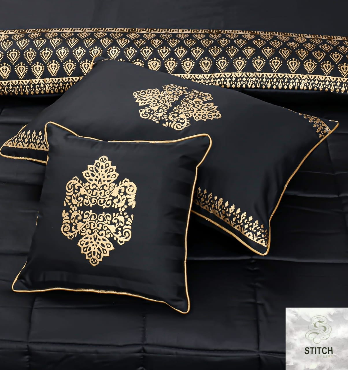 Black and Gold Blockprint