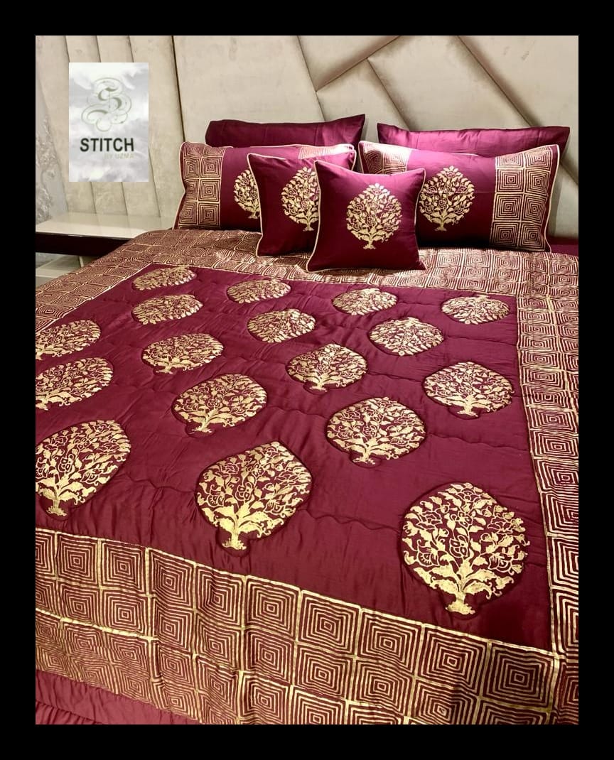Maroon and Gold blockprint