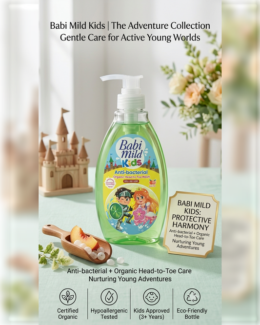 Babi Mild Kids Anti-Bacterial Organic Head-To-Toe for newborn — Peekaboo